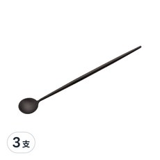 邸家本舖 歐風純色餐具 甜點勺 304不鏽鋼製, 鈦黑, 3支