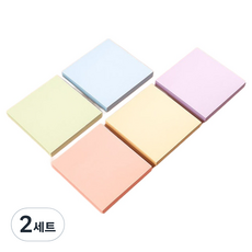 Higher Deco 自黏便條紙 5款 x 100張 x 2入組 76 x 76mm, 2套, 藍色, 綠色, 粉紅色, 橘色, 紫色