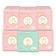 Liberty ORGANATURE Near Skin韓國產蝶翼瞬吸透氣衛生棉 M 14片 5包+L 12片, 1組