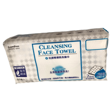 Lumina 露蜜 抗菌敏感肌洗臉巾 60 抽 潔淨親膚 柔軟 厚手更丈夫 一次性使用, 白色, 6包