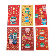 百貨King 可愛萌寵系列 龍年燙金紅包 6入組, 10組