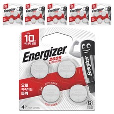 에너자이저 리튬 코인 건전지 CR2025, 4개입, 6개