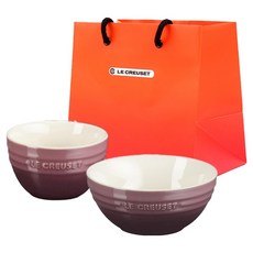 LE CREUSET 飯碗和湯碗 + S號購物袋, 1套, 飯碗 + 湯碗, 無花果色