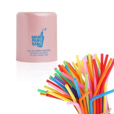 瓶蓋打孔器+波紋吸管 100入, 粉色（蓋打孔）, 1套