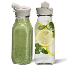 미르코리아 헥사 온오프 사각 보틀 유리병 그레이, 500ml, 2개