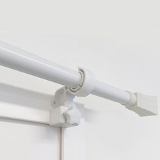 Kamsungnamja Antturi方形25mm窗簾桿 + 支架套組, 白色