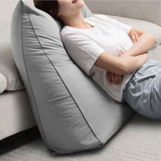 프랑떼 목까지 받쳐주는 빵빵한 방수 호텔식 롱슬림 삼각 등받이 쿠션, 그레이