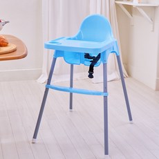 PaPa 高度可調腳踏板幼兒用高腳椅, 天藍色