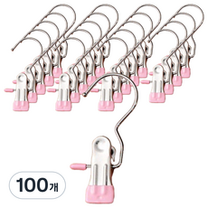 앞날창창 외집게 바지 치마 논슬립 옷걸이, 핑크, 100개
