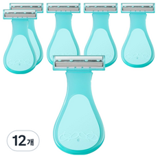 Market Ring 女性用柔軟除毛刀 藍色 type1 ONE SIZE, 12個, 1入