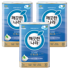 KleanNara 可綠納樂 純粹 Premium The First 天然紙漿3層高級捲筒衛生紙, 30入, 3個