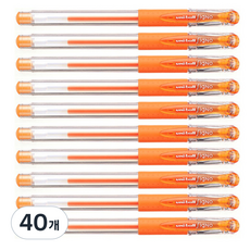 시그노 유니볼 펜 UM-151 0.28mm, 오렌지, 40개