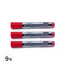 LUXY 玻璃白板筆, 紅色, 9個