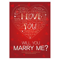 Party09 Marry Me 直式求婚布條, 紅色