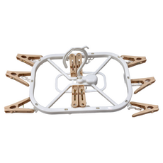 SJIAYP 曬衣夾10夾, 白色 + 米色, 1個