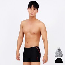 아쿠아티카 남성 사각 수영복 + 수영 모자 + 수영 가방 BAF03