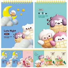 DADA Sosofun 黃色線圈厚實綜合筆記本 36張 130g 8款組合, 隨機出貨, 1套