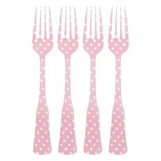 SABRE PARIS Charm 點點蛋糕叉, 粉紅色, 4個
