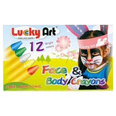 Lucky Art 蠟藝 閃亮魔法人體彩繪筆 臉部和身體彩繪蠟筆, 60g, 12色