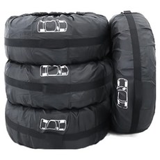 키밍 타이어 커버 블랙 + 화이트 S, 4개