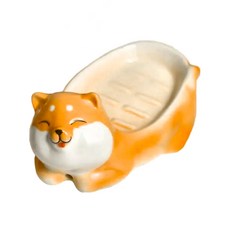 Royal Duke 柴犬香皂碟 陶瓷 長17cm寬11cm高7.5cm, 柴犬黃色, 1個