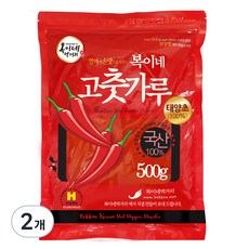 복이네먹거리 국산 태양초 고추가루 씨뺀 보통맛 떡볶이 소스용, 500g, 2개