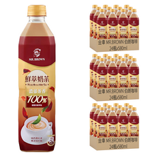 金車 MR.BROWN 伯朗咖啡 鮮萃奶茶, 580ml, 72瓶