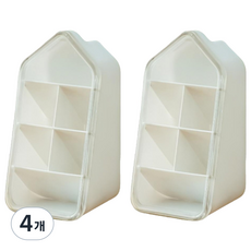 어픽 연필꽂이 데스크 오거나이저 수납함 소 11 x 11 x 21.6 cm, 화이트, 4개