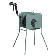 Takagi 升降式金屬鋼製水管捲盤 RF330GY 30m, 1個, 石板綠, 黑色