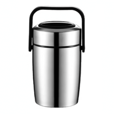 304真空悶燒罐 雙層 - 內304不銹鋼 外201不銹鋼 保溫16H 防塵蓋, 銀色, 2L, 1個