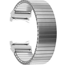 HAMATE 智慧手錶相容輕量金屬彈性環狀錶帶 L, 銀色