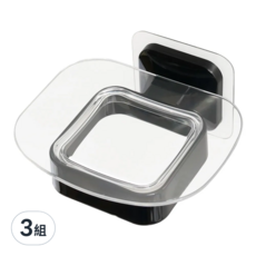 TRENY 免釘輕鬆貼 肥皂盒架, 黑色@120, 3組