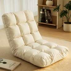 코멧 5단 각도조절 인조가죽 좌식의자, 아이보리