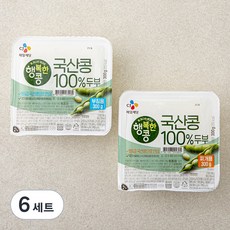 행복한콩 두부 국산콩 두부 부침용 300g + 찌개용 300g 세트, 6세트, 760g