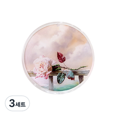 명화 콘택트 렌즈케이스 + 렌즈액 통 + 렌즈 집게 2p 세트, 장미, 3세트