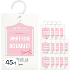 ARONICA 香氛袋 掛鉤式 衣櫃芳香劑, 18g, 45個, 白玫瑰花束