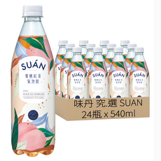 味丹 究.選 SUAN 蜜桃紅茶氣泡飲, 540ml, 24瓶
