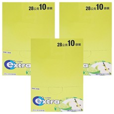 Extra 益齒達 潔淨無糖口香糖 青蘋萊姆 10包, 28g, 3盒