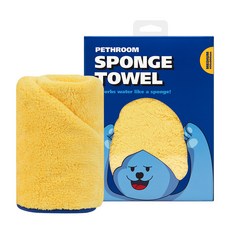 PETHROOM 寵物海綿毛巾, 黃色+藍色