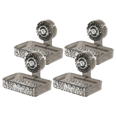 冰川紋吸盤肥皂架 透灰 免打孔瀝水肥皂盒 浴室收納好幫手, 4個