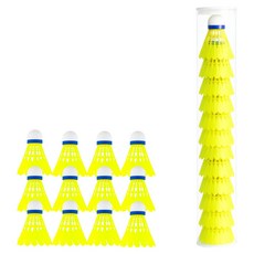 Live On 耐用飛行穩定尼龍羽毛球 8.2cm, 1個, 12入, 螢光