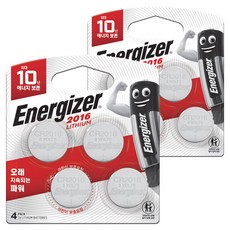 에너자이저 리튬 코인건전지 CR2016, 4개입, 2개