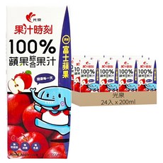 光泉 果汁時刻100%蘋果綜合果汁, 200ml, 24入