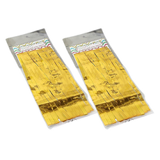 정월마켓 홀로그램 생일 커튼 25cm x 70cm, 옐로우, 2개