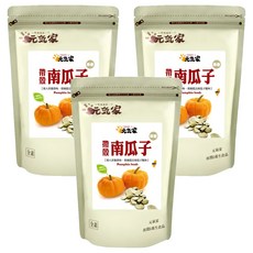 元氣家 茶香帶殼南瓜子, 低溫烘培, 無調味, 粒粒飽滿, 精選特大南瓜子, 200g, 3包