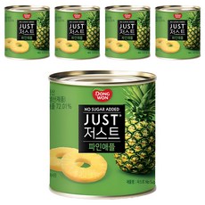 동원 저스트 노슈가 파인애플 통조림, 425g, 5개
