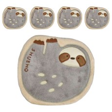 SHUEHO 樹可 小動物珊瑚絨擦手巾 小樹懶, 19x20cm, 5個