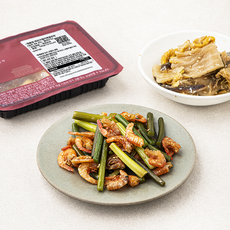 식도감 멸치랑 새우랑 반찬 묵은지 멸치 볶음 100g + 마늘쫑 건새우 볶음 80g B세트, 1세트