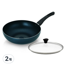 LIVENS IH爐適用Premiun系列附蓋不沾炒鍋, 2個, 28cm