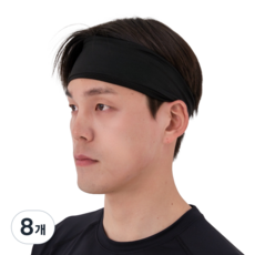 해피제이 남여 스포츠 쿨 헤어밴드, 블랙, 8개